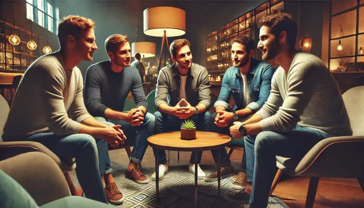 تصویری از یک جمع کوچک مردانه
